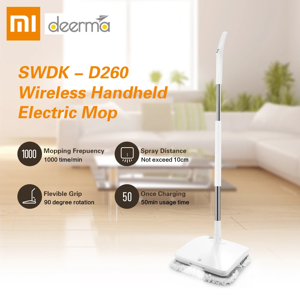 Xiaomi SWDK-D260 рук Электрическая Швабра для пола Беспроводной Mijia стеклоочиститель мойщик полов Mopping робот бытовой химии с светодиодный свет