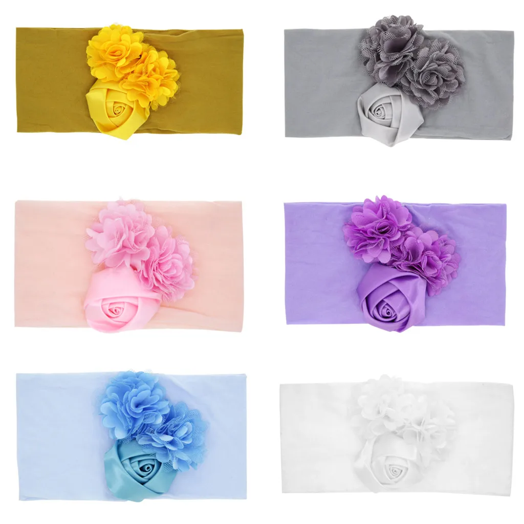 Cute Kid Baby Girls Headbands Toddler Flowers Elastic Hair Band Turban Headband Accessories Haarband For Newborn Bows | Детская одежда