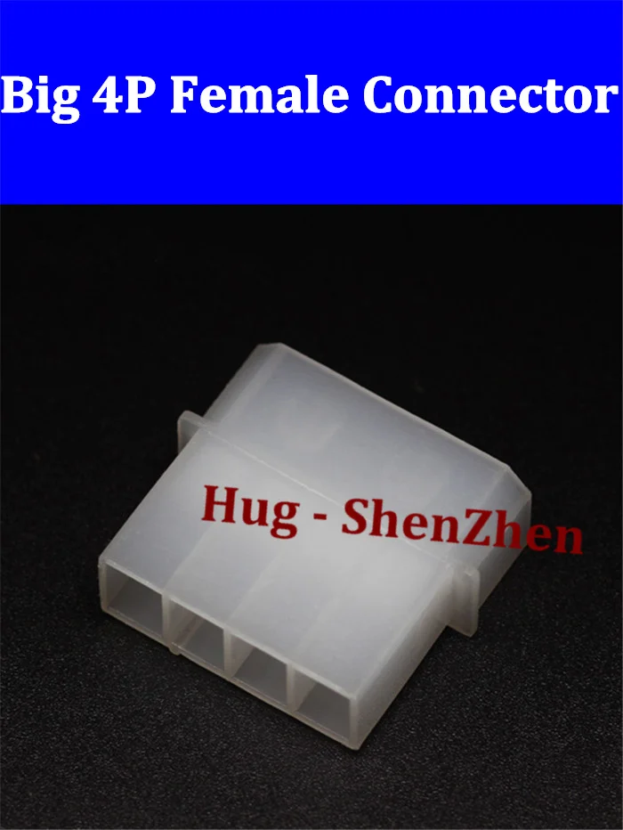 

White big 4P female for IDE Power connector plastic shell-50pcs/lot