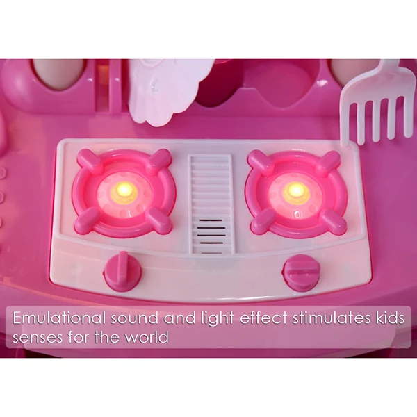 

2017 New Kids Kitchen Cooking Pretend Role Play Toy Set with Light Sound Effect Pretend Play Toys -17 88 NSV775