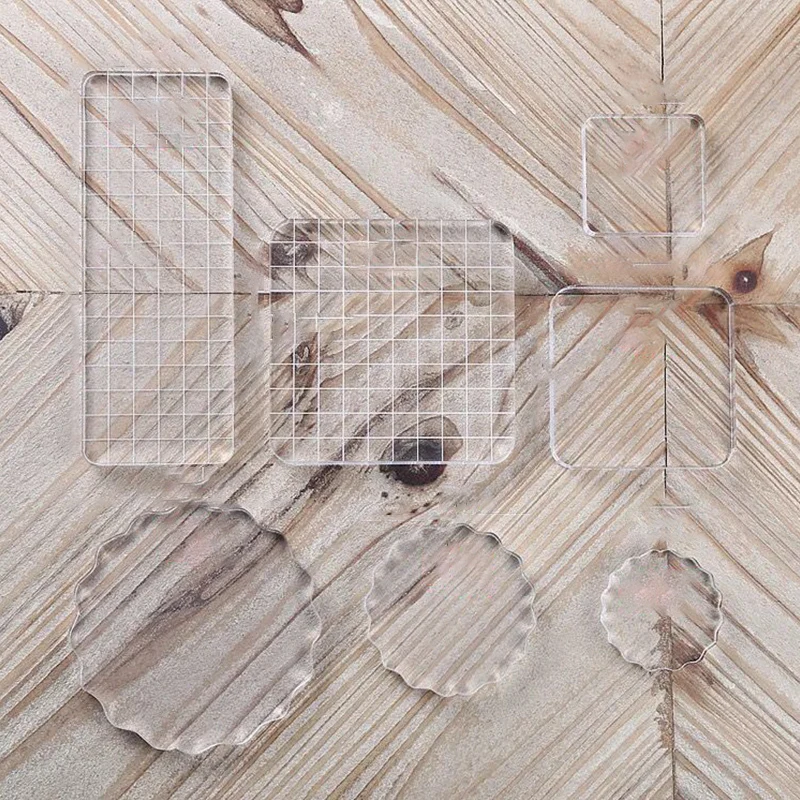 Практичная прозрачность акриловая ручка блок прозрачный DIY печать штамп блоки