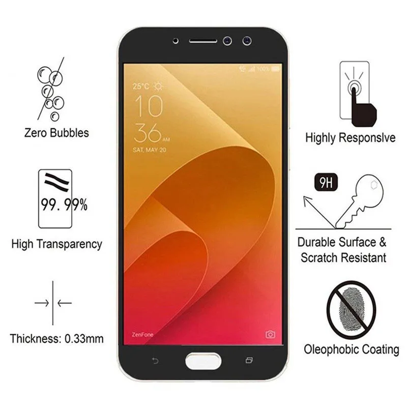 Asus ZenFone Live ZB553KL закаленное стекло Защита экрана для ZB 553KL X00LDA X00LDB полное