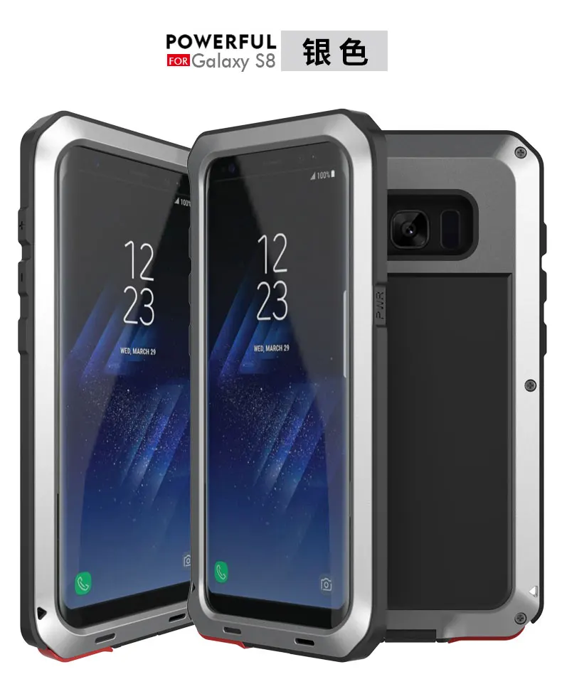 Закаленное Стекло пленка+ для samsung S10 10E S10Plus S8 S8plus S9 S9Plus Note8 Note9 защитный люксовый чехол Heavy Duty чехол металлический чехол