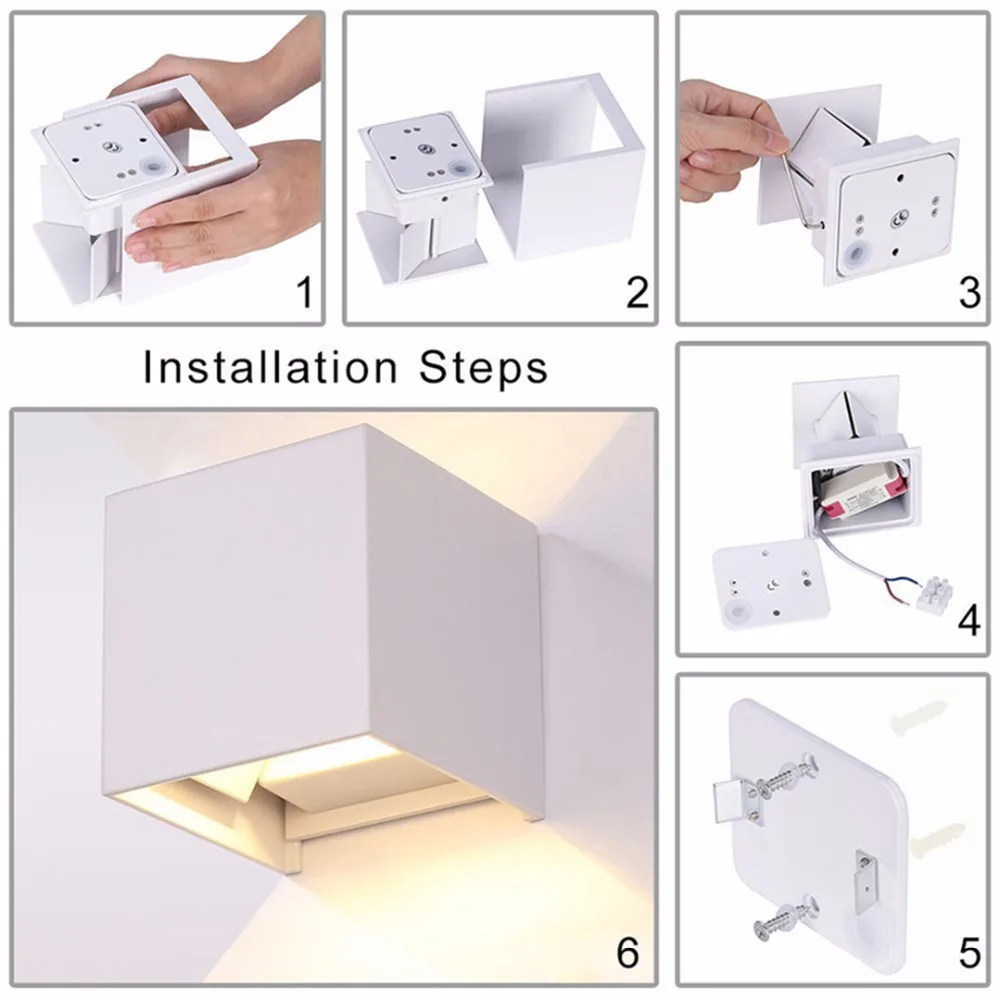 Goede Waterdichte LED Wandlamp Indoor Outdoor Verlichting Kubus AC85-265 COB LED Bron Aluminium En Down Opbouw Voor Tuin JQ