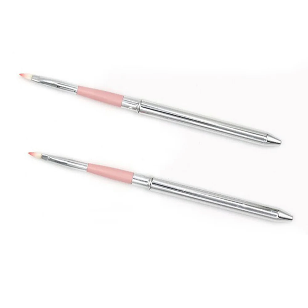 Золотая Серебряная кисточка для макияжа губ металлическая ручка косметический блеск помада Кисть блеска с
