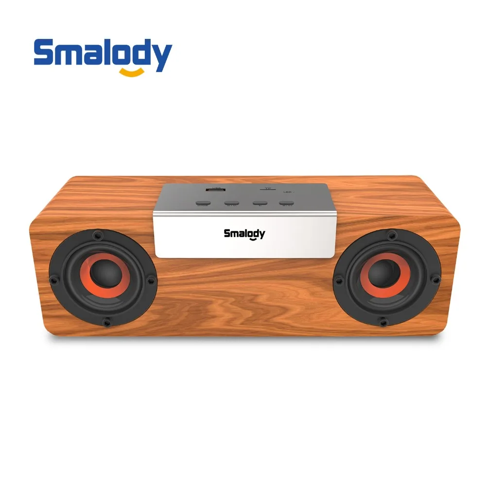 Smalody Беспроводная Bluetooth v5.0 TWS колонка с корпусом из дерева стерео Портативная