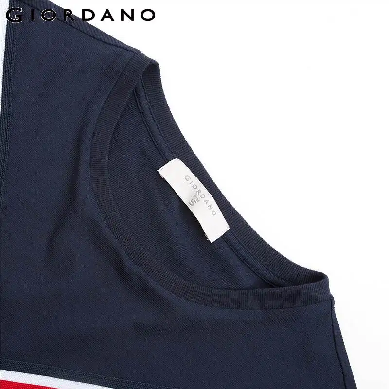 Giordano женская футболка женские толстовки контрастного цвета v-образный дизайн