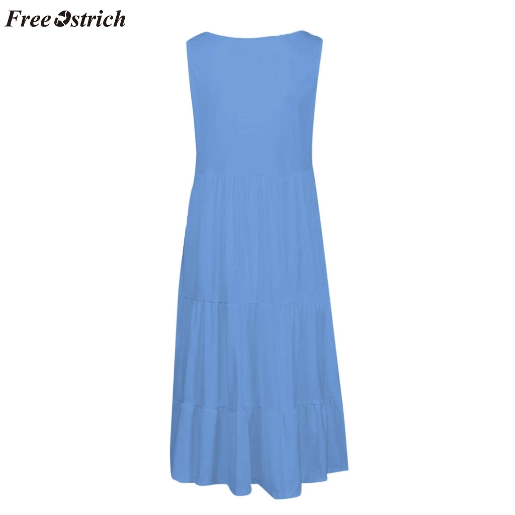Бесплатная страусиное пляжное платье женское свежее и удобное летнее однотонное