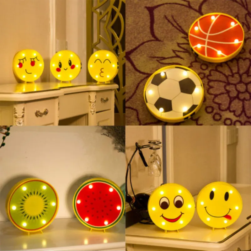 Горячие мультфильм смайлик ночник Дети Спальня Декор мини светодиодная лампа