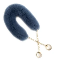 55cm replacement bag strap genuine real rabbit fur handbag shoulder handle for women purse belts charm winter accessories r33