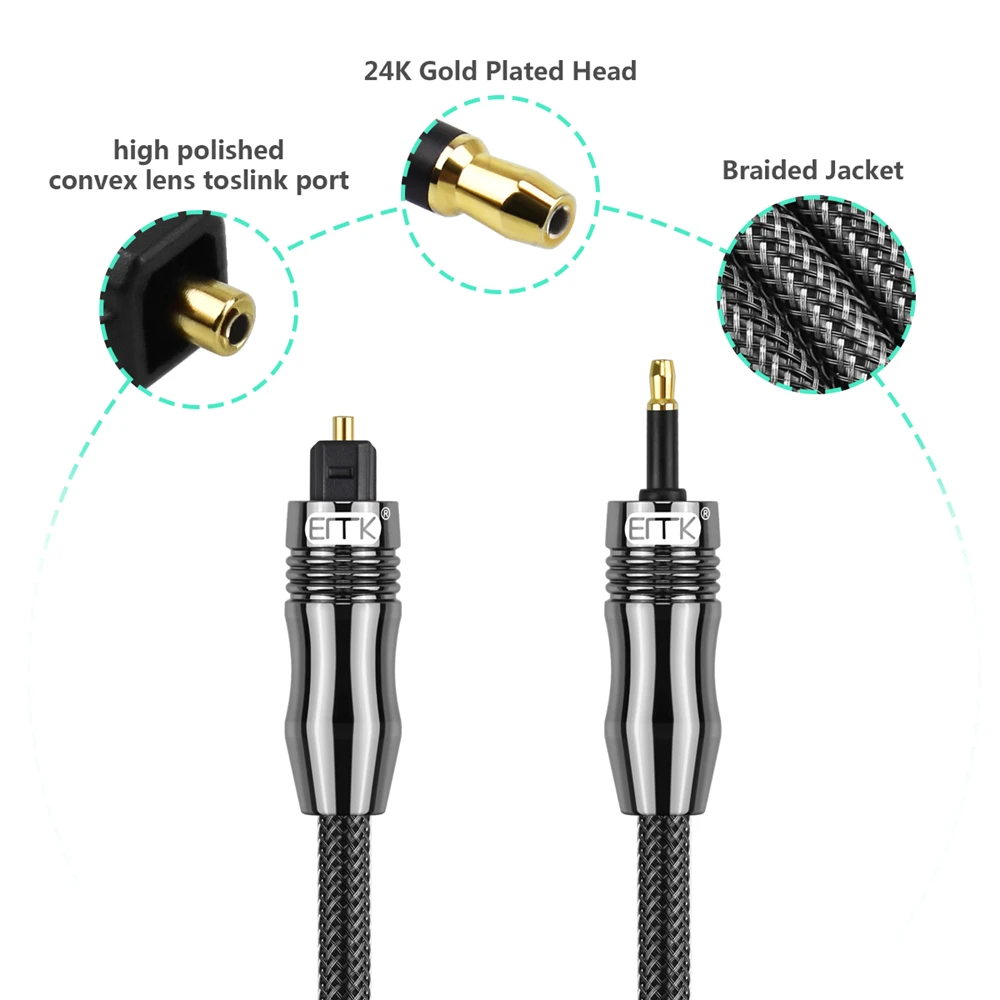 EMK Toslink к мини-кабелю оптический кабель SPDIF с цифровым звуком переходник 3 5 на