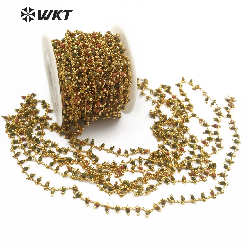 WT RBC088 WKT Новые поступления оптовая продажа цепочка для Розария 3 мм камень унакит