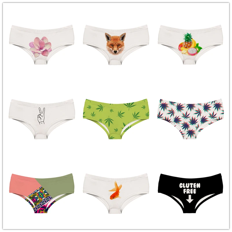 Женские трусики с 3D принтом Ацтекское нижнее белье со средней талией цветами