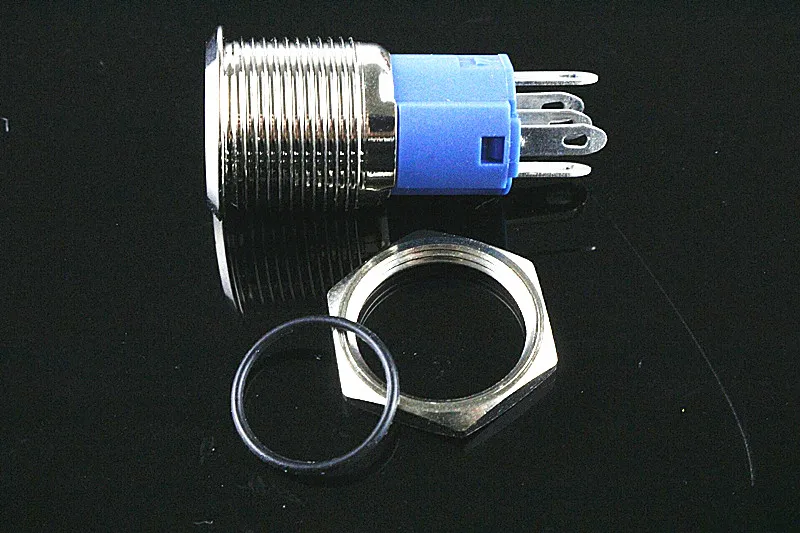 Автомобильный металлический светодиодный кнопочный переключатель питания 16 мм