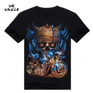 Футболка мужская в стиле хип-хоп, Повседневная рубашка с 3D-принтом серпа, черепа, мотоциклиста, дужки, повседневная одежда, 3XL