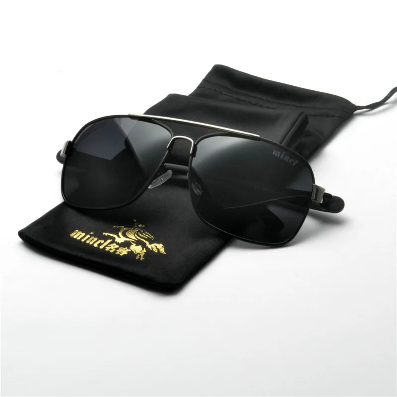 Мужские солнцезащитные очки с квадратной оправой MINCL фирменный дизайн