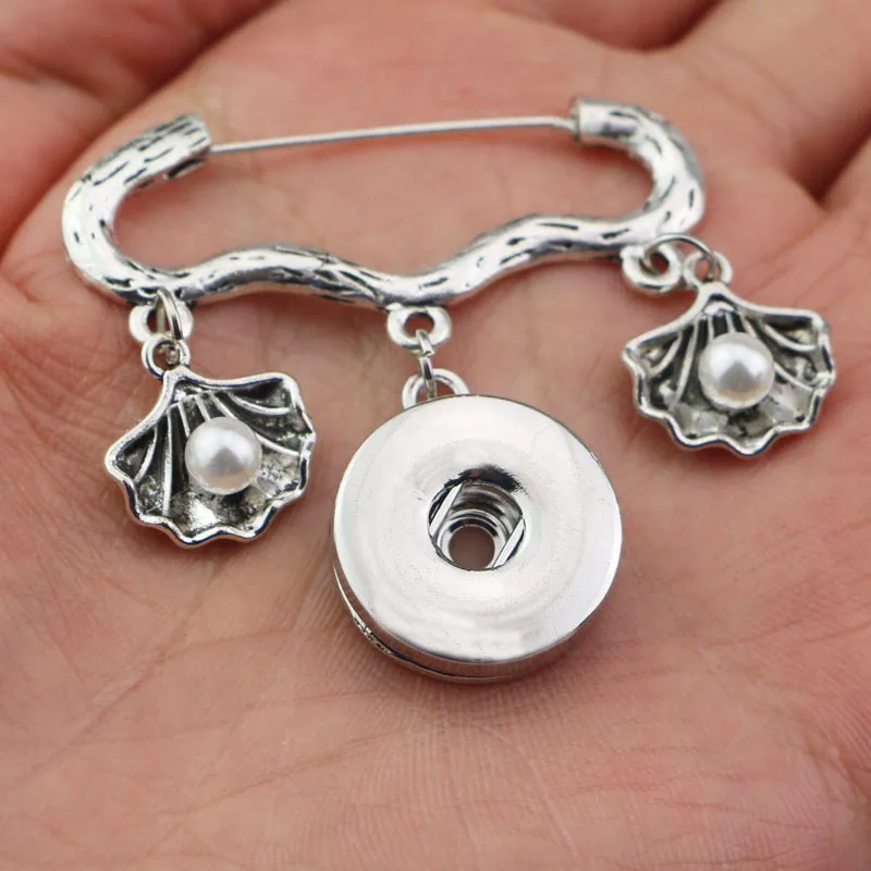 Новая трендовая металлическая брошь на кнопке простой вывод подходит для 18 мм