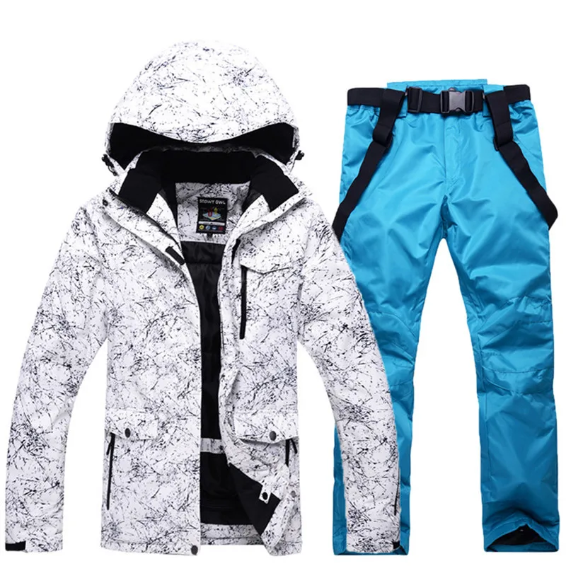 Зимний лыжный костюм для мужчин Высококачественная лыжная куртка и штаны теплый
