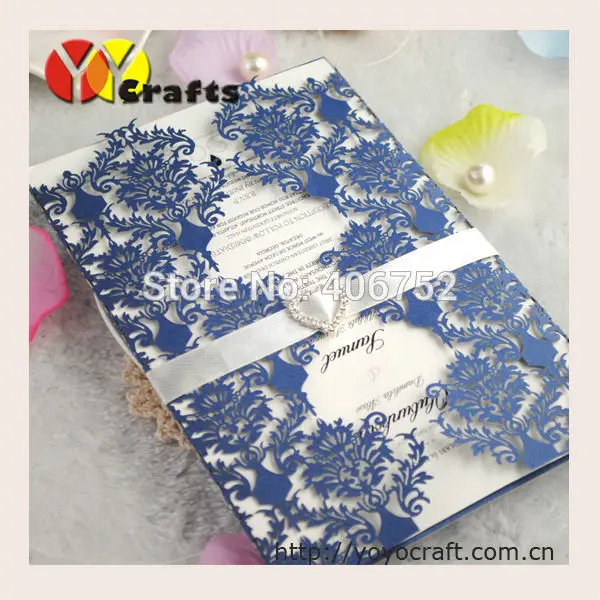 Горячая Распродажа 3d лазерная резка Королевский синий свадебный