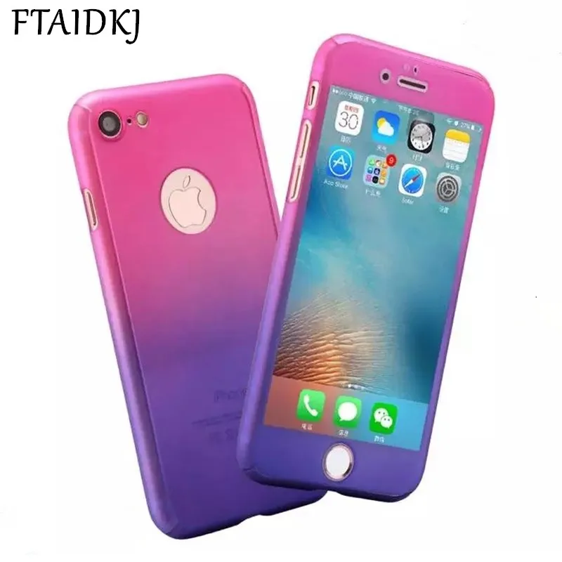 Чехол FTAIDKJ для iPhone XS Max XR X 6 6S 7 8 Plus 5 5S SE полная защита модный градиентный цвет