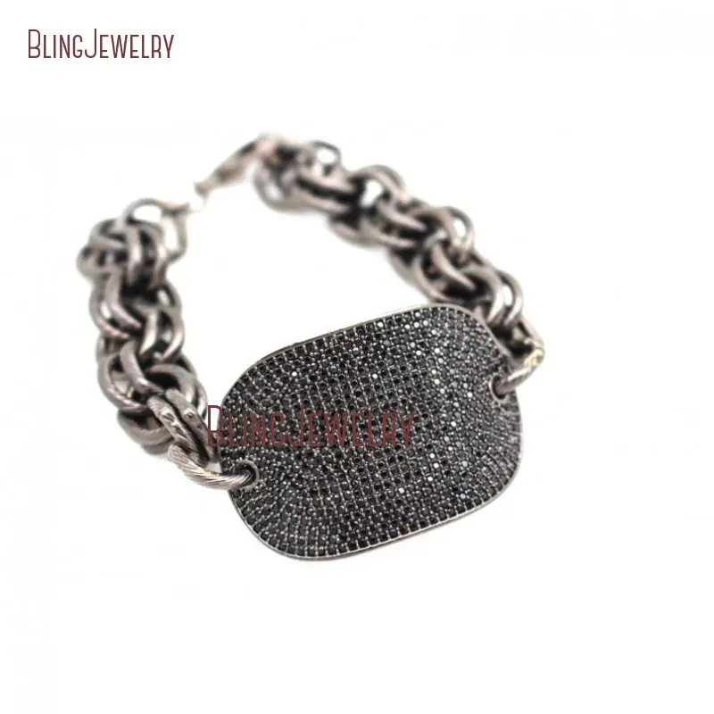 Большие изогнутые собачьи элементы для украшений Evil Eye Charm Двойная Цепочка из цельного золота с застежкой браслет BM26262