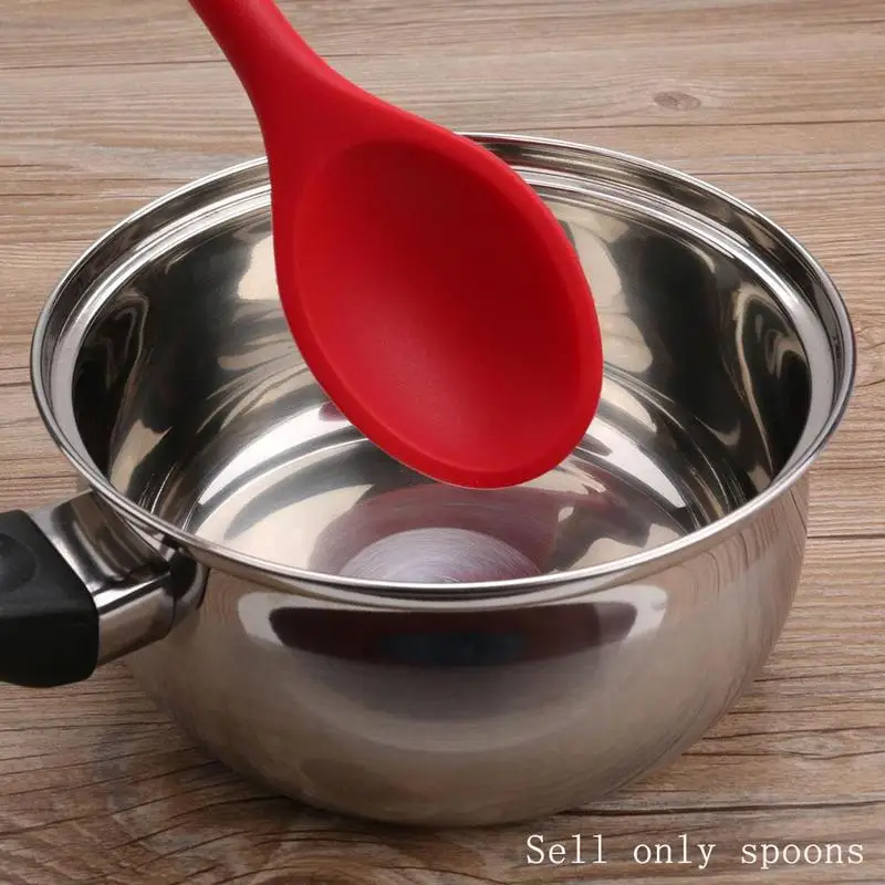 1 шт. термостойкая силиконовая ложка с ручкой антипригарная Кастрюля ложки для