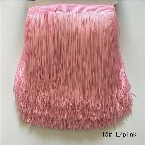 15L pink SASKIA 10 метров 15 см длинная кружевная обрезанная лента Материал отделочная кисточка швейная одежда Diy латинское платье занавеска ткань аксессуар - Цвет: 15L pink