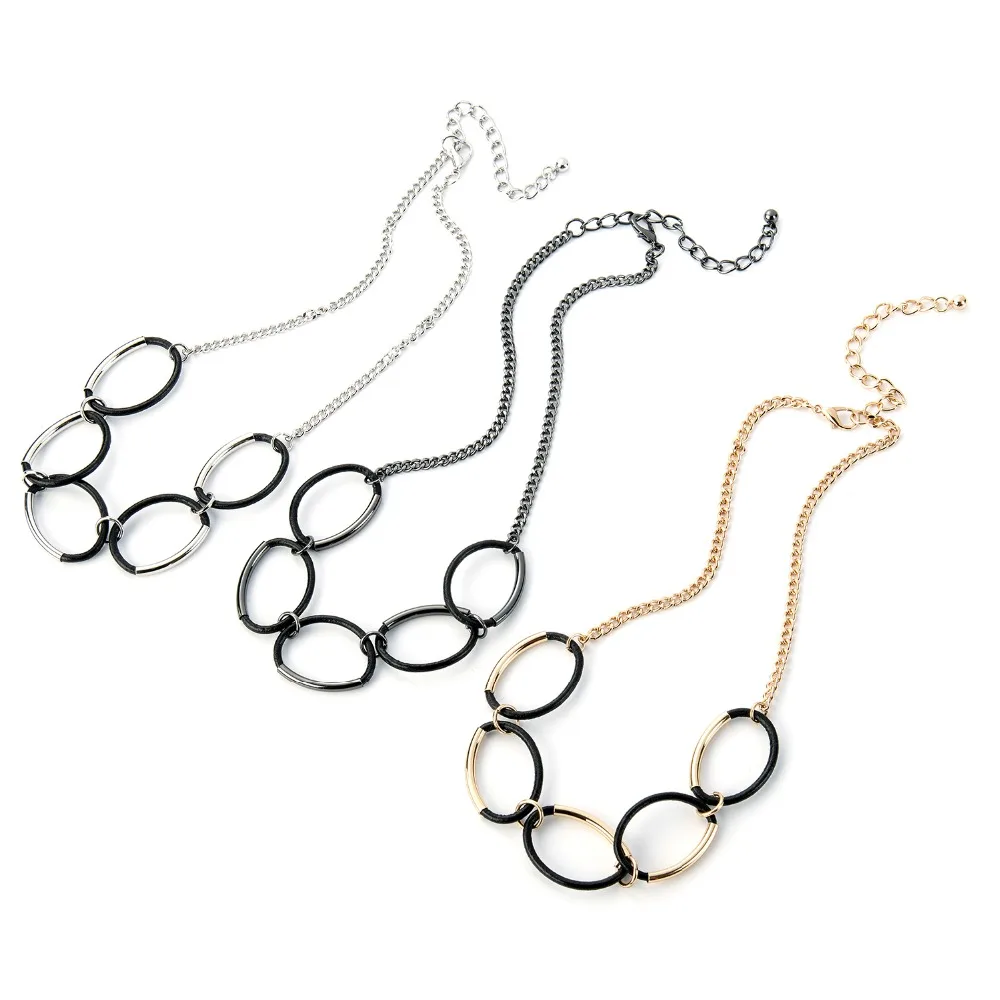 Элегантные ожерелья-Чокеры ожерелье с подвеской эллипса пятью отверстиями