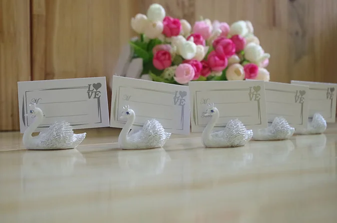 Винтажный белый мини Лебедь в европейском стиле свадебные сувениры держатели