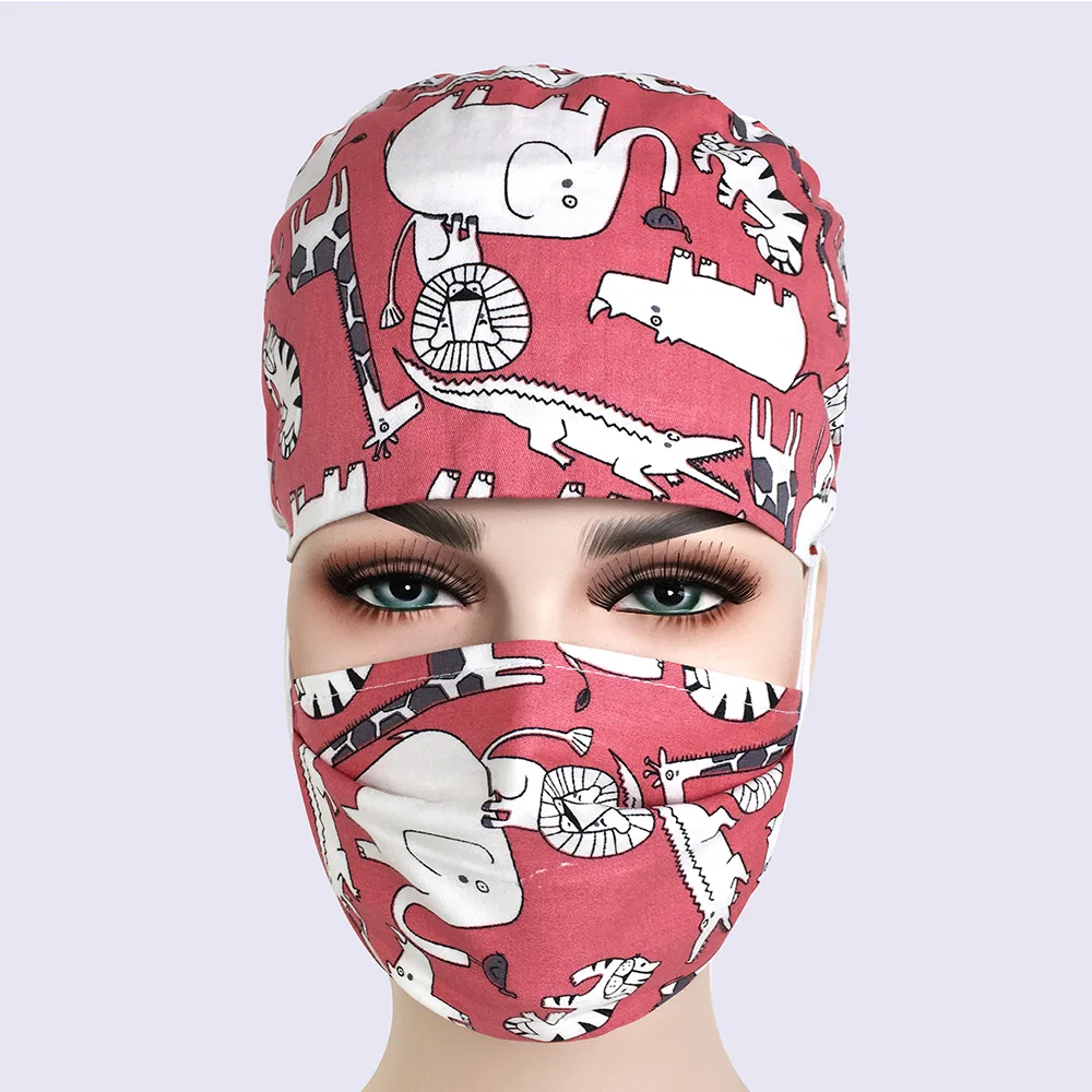 Pharmacy Scrub surgery Cap Nurse Doctor Surgical Unisex Hospital Adjustable Medical Caps Scrub Lab Clinic Dental medical scrubs - Цвет: photo