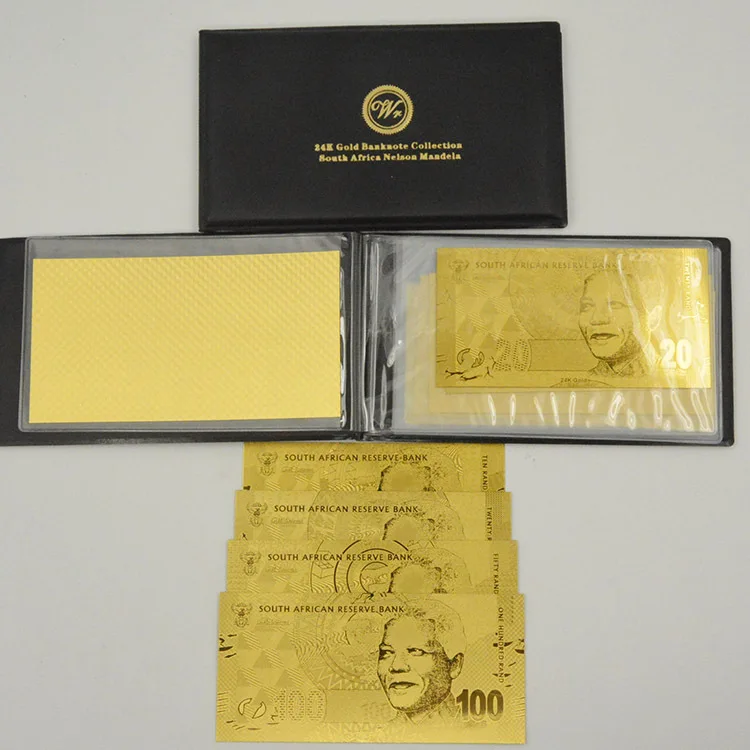 Полностью Южноафриканский валютный набор 5 шт т Золотые Фольга банкноты