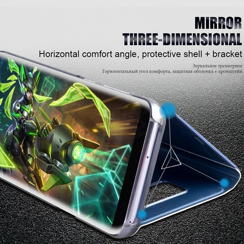 Kasatin для huawei Honor 9 Lite 5,6" Модный глянцевый тонкий зеркальный кожаный чехол для Honor9Lite откидной Чехол для телефона чехол s Fundas