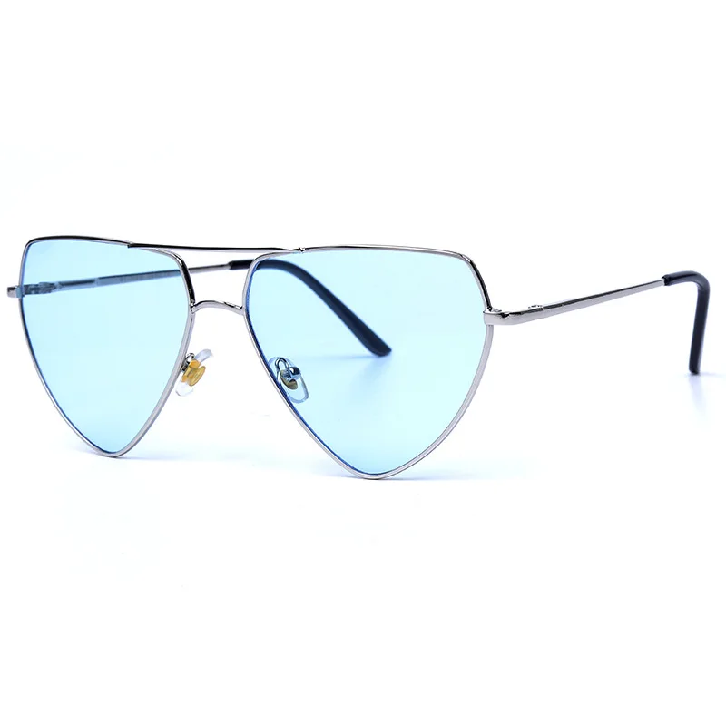 C3 Gold Blue Солнечные очки в форме сердца для женщин брендовые дизайнерские металлические солнцезащитные очки модные классические винтажные очки UV400 - Цвет линз: C3 Gold Blue