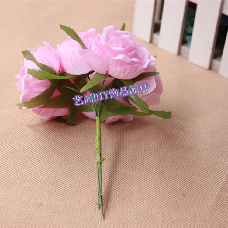 4-5CM/48PCS Small Fabric Real Touch Roses Wire Stem Artificial Flower Arrangements Silk Rose Balls Bridal Bouquet Supplies! | Дом и сад