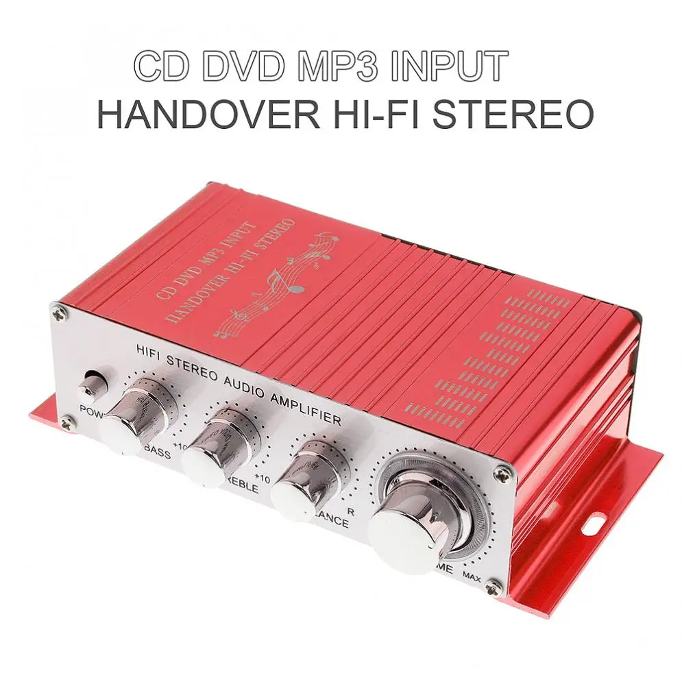 

DC12V 5A 85dB Handover Hi-Fi Car Stereo 2 Channels Stereo Amplifier Support CD / DVD / MP3 Input for Motorbike / Home