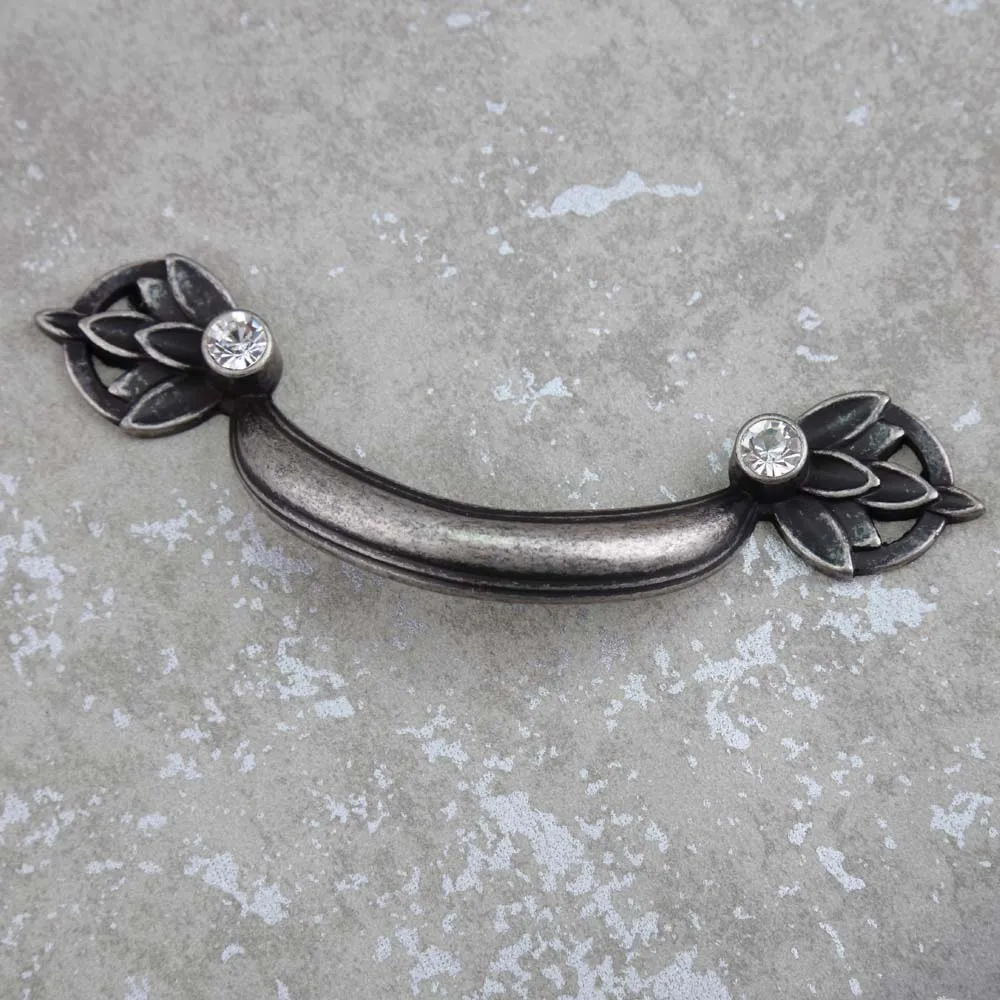 Мебельные ручки со стразами 64 мм античная серебряная ручка для кухонного шкафа