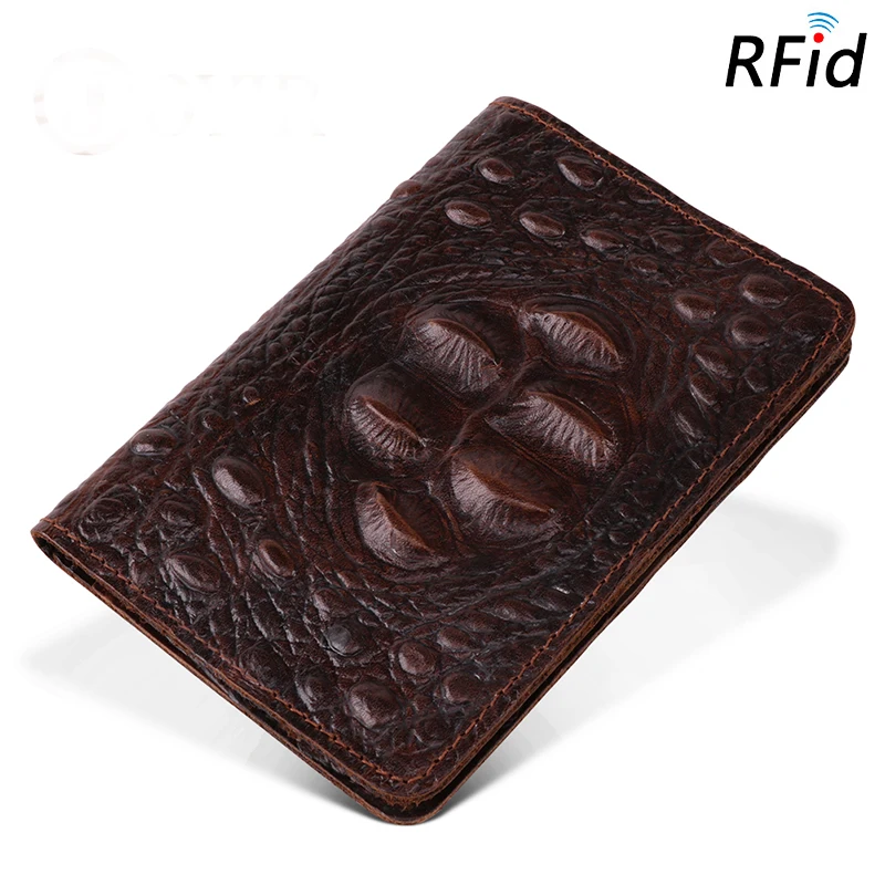 Чехол для паспорта из натуральной кожи с отделением карт и RFID защитой|Держатели