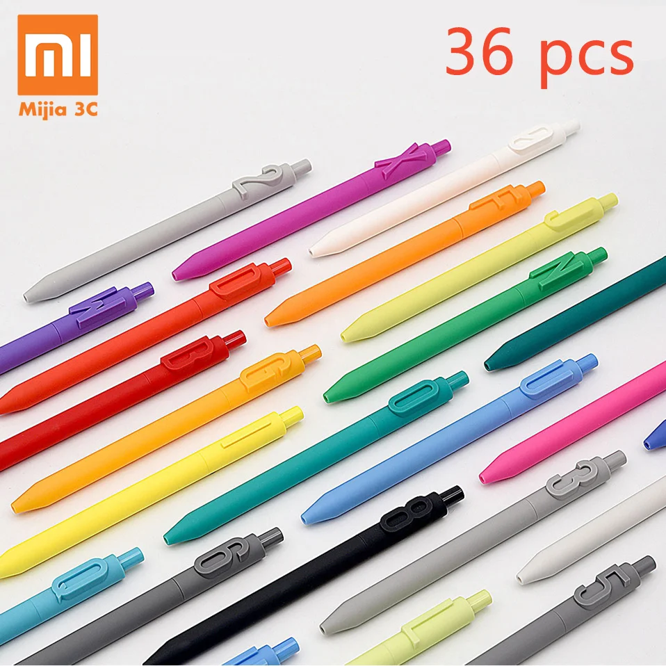

Новинка, ручки Xiaomi KACO с гелевыми чернилами, 36 шт., буква A-Z, номер 0-9 цветов, точка 0,5 мм, для рисования, для студентов, офиса, подарок, черный