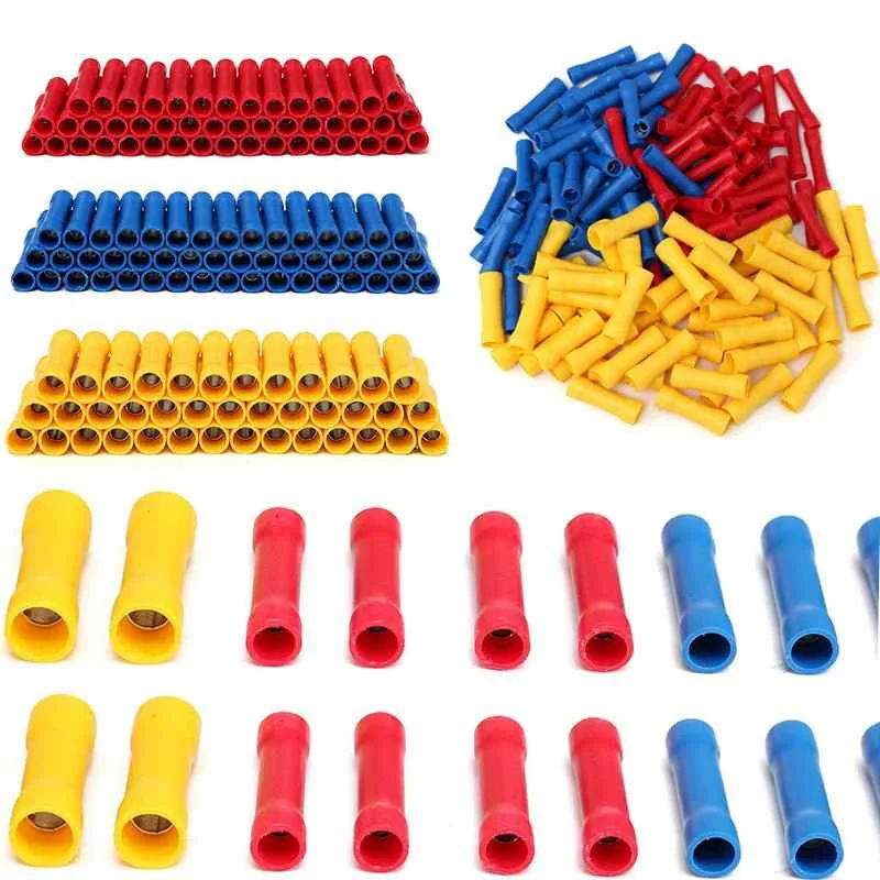 Insulated Straight Long Wire Butt Connector Electrical Crimp Terminals CLH@8