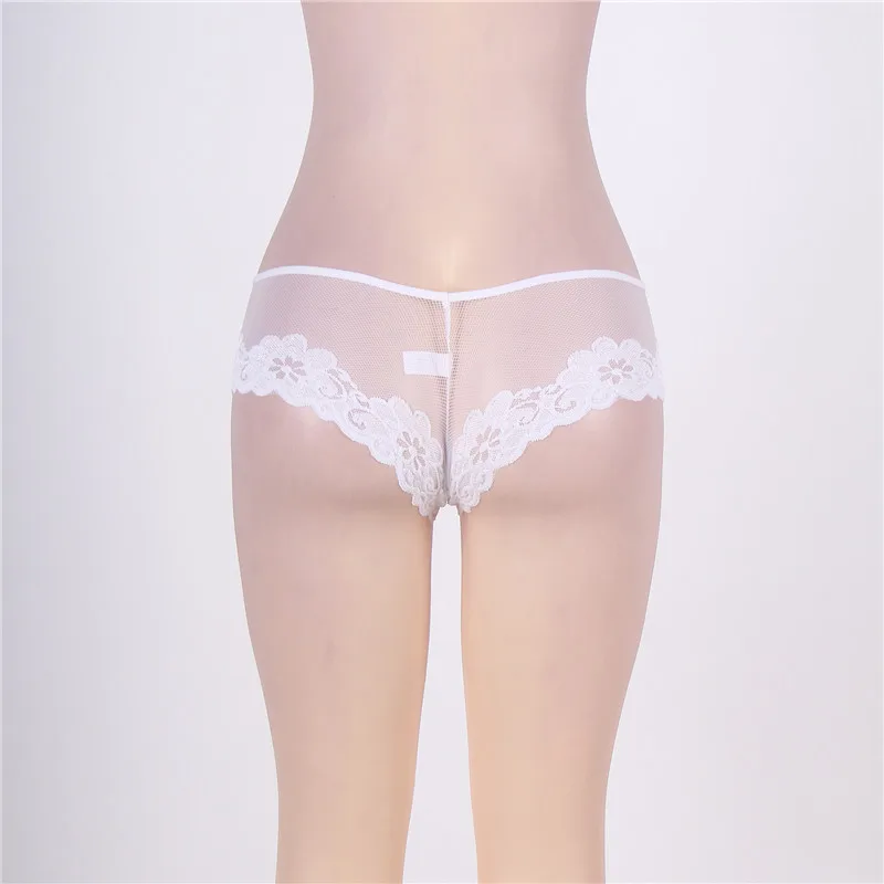 DYS27 женские стринги размера плюс M, XL, 2XL, 3XL женские стринги горячая Распродажа Цветочные белые черные с низкой посадкой прозрачный трусики