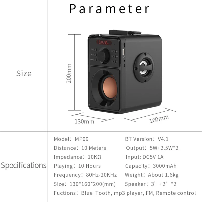 ELE 3000 мАч 2 1 стерео сабвуфер Bluetooth колонка портативный беспроводной TF FM USB
