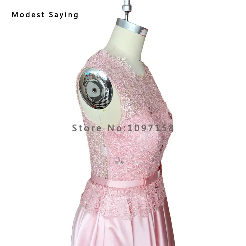 Гламурные элегантные трапециевидные Розовые атласные кружевные вечерние платья
