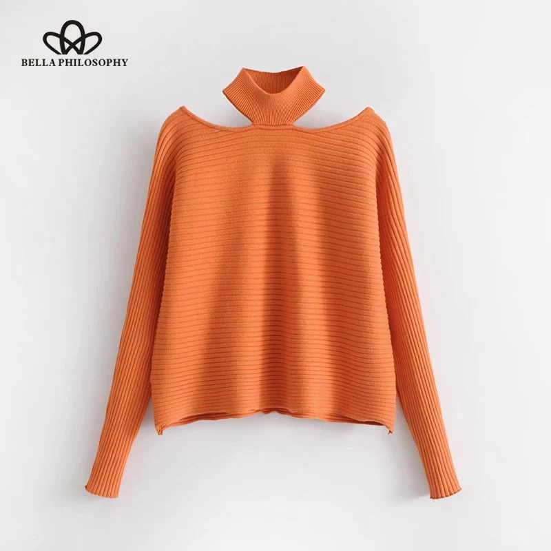 Белла Пособия по философии 2018 осень-зима Холтер вязаный свитер Для женщин