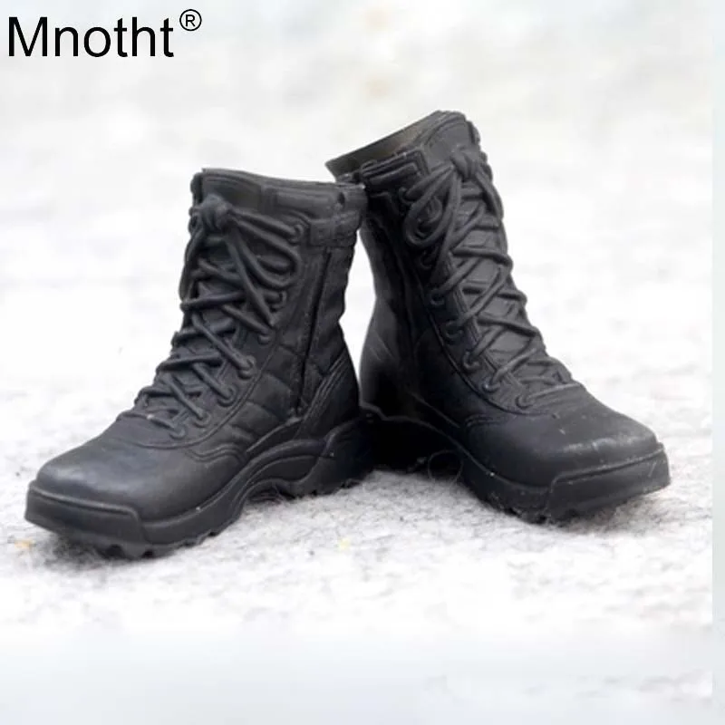 Аксессуары для солдат Mnotht 1/6 черная Боевая обувь Боевые Ботинки модель обуви