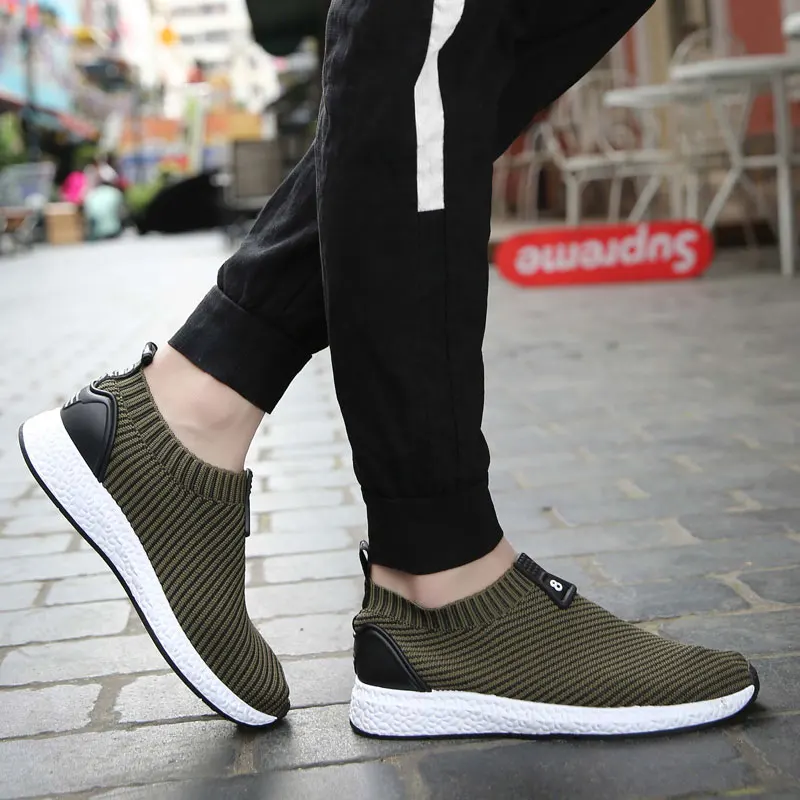 

Men's Fashion Brand Casual Shoes Soft Loafers Man Footwear Male Socks Shoes Adult Sneakers Breathable Soft Street Leisure Tenis