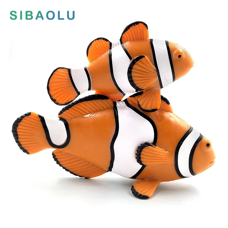 

Simulation Plastic Clown Fish Animal Model miniature Ornaments figure Figurine home decoration accessories decor Gift For Kids