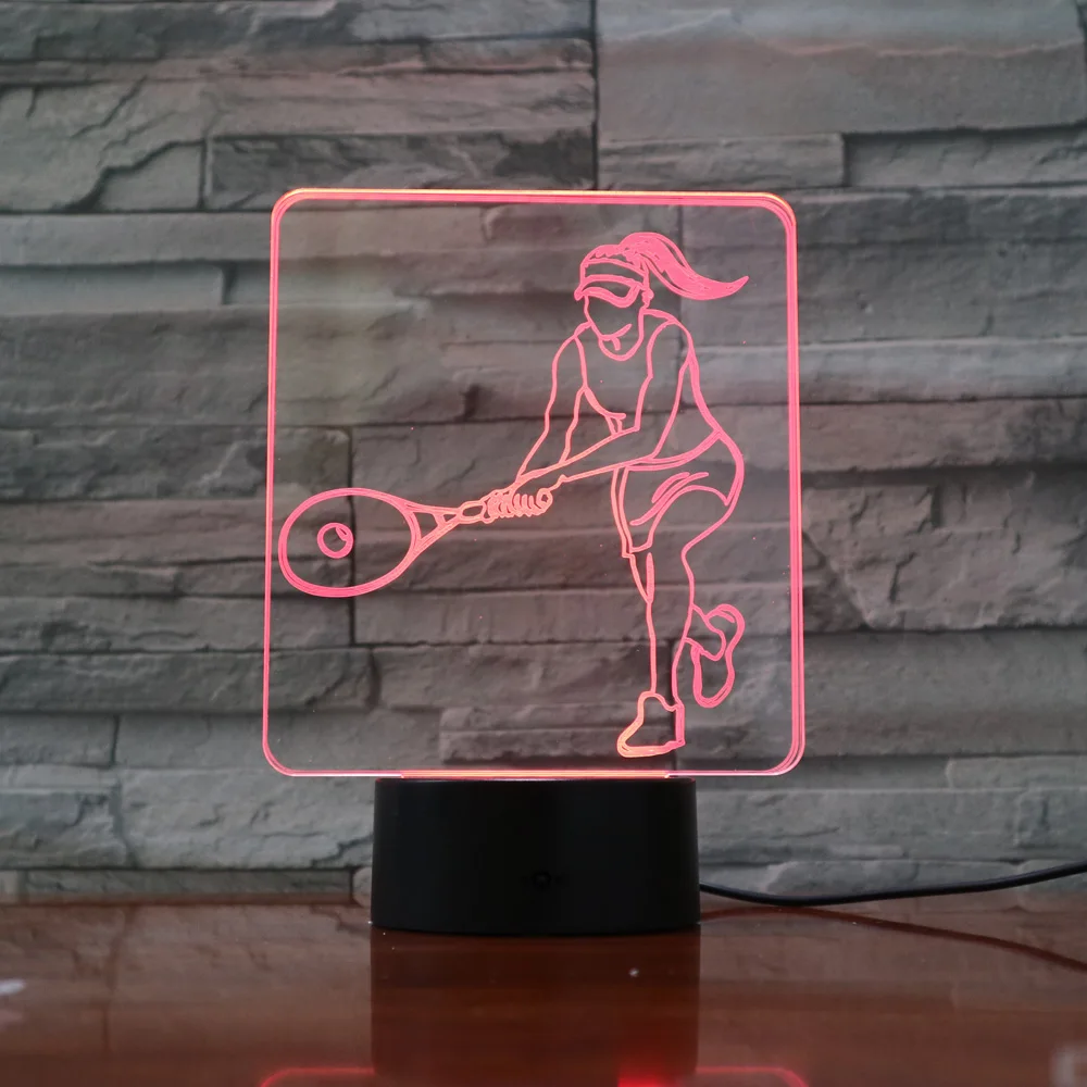 Теннисный лампа с 3D оптической иллюзией светодиодный Настольный светильник