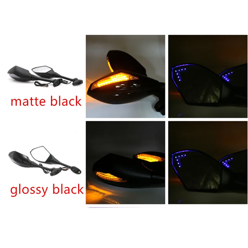 

Motrocycle Rear View Side Mirrors LED Turn Signals For Honda CBR600F F4 F4i Suzuki GSXR 600 GSXR 750 Yamaha FZ1 FZ6 YZF R1