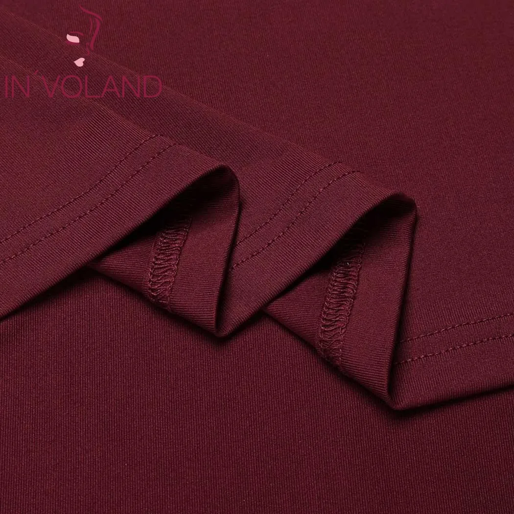 IN'VOLAND осеннее женское платье размера плюс модные вечерние однотонные свободные