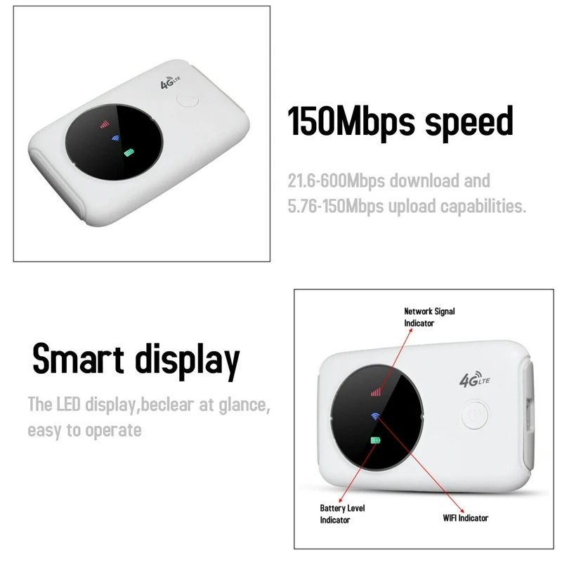 Портативный 4G Роутер беспроводной lte-роутер Мобильный Wi-Fi модем sim-карта слот |
